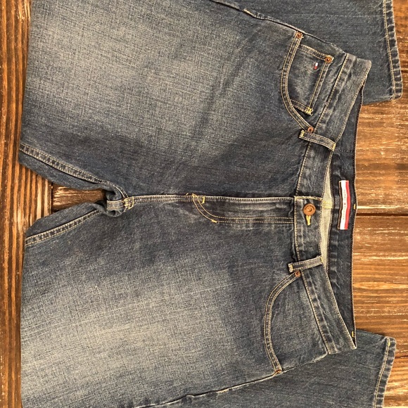 TOMMY HILFIGER Classic Straight Mens 36x30 Vintage Denim Blue Jeans Fast Ship - Picture 4 of 8